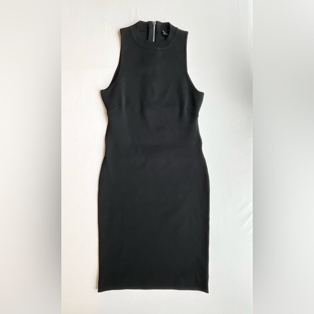 English Factory Black Sleeveless Sheath Dress High Neck Size S